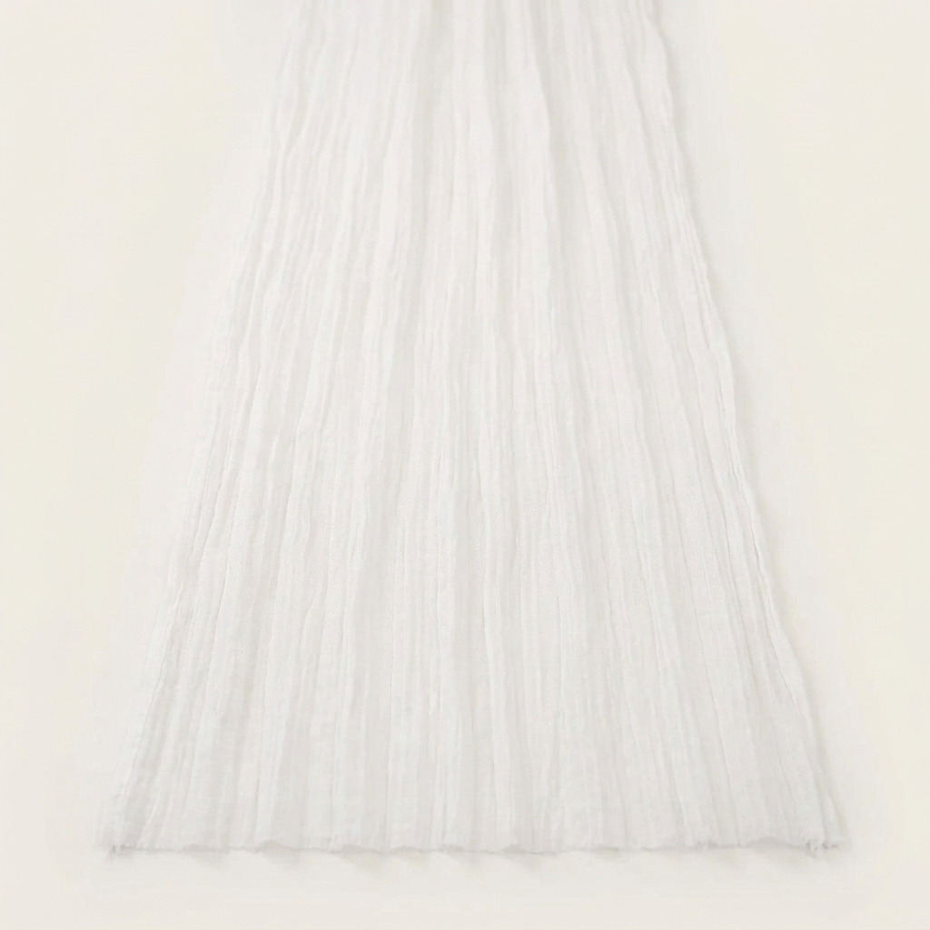 White lightweight gauze table runner, Kiyo Home 71-inch table runner