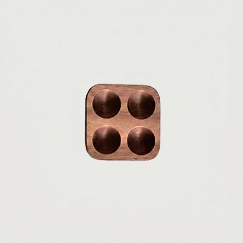 Square wood egg holder tray on white background