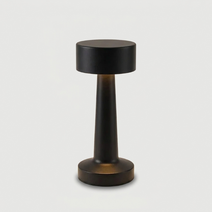 Zain cordless rechargeable table lamp in black on white background
