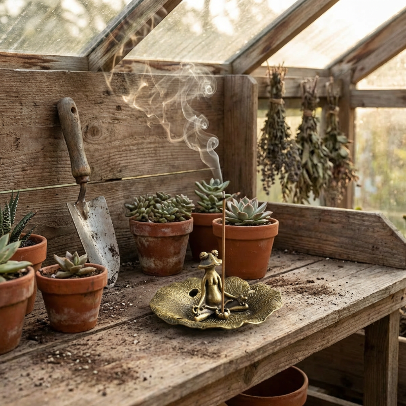Zen Incense Frog – Brass Incense Burner | Kiyo Home