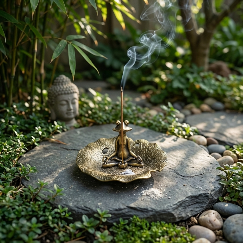 Zen Incense Frog – Brass Incense Burner | Kiyo Home